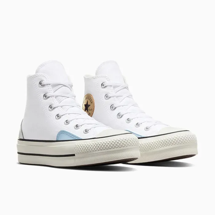 Converse Platforms Converse All Star Lift Platform Chrome Whitesilvergold 8211 Women