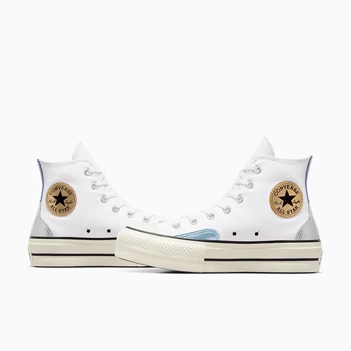 Converse Platforms Converse All Star Lift Platform Chrome Whitesilvergold 8211 Women