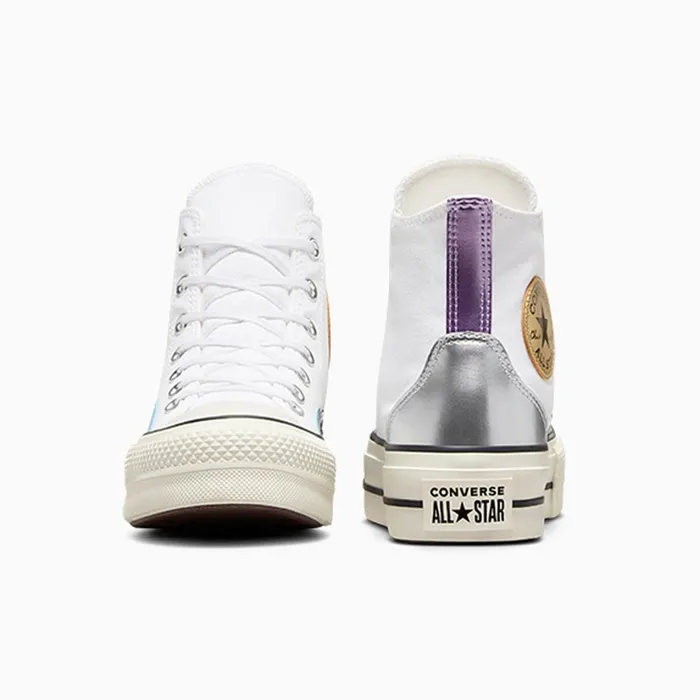 Converse Platforms Converse All Star Lift Platform Chrome Whitesilvergold 8211 Women