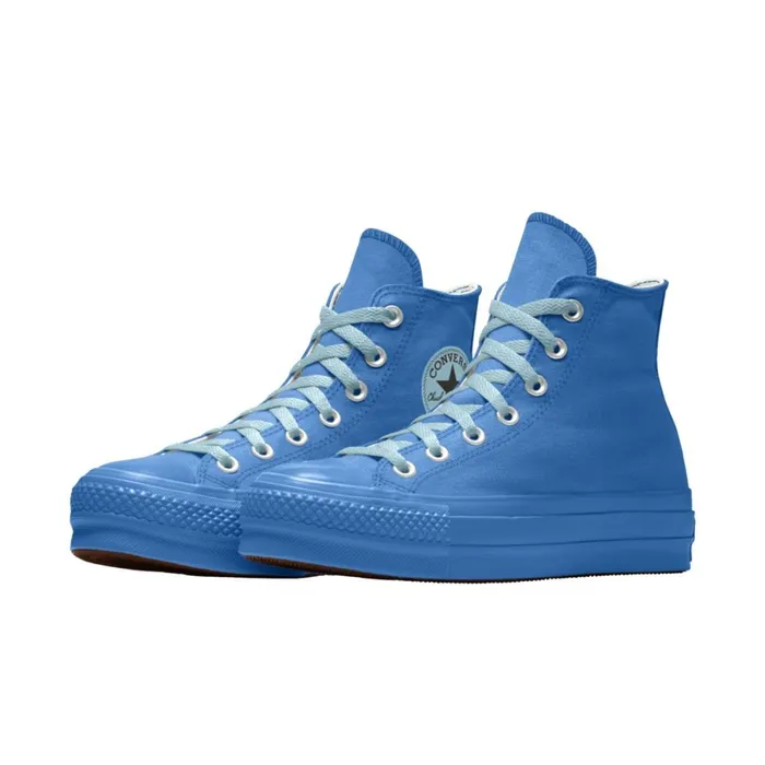 Converse Platforms Custom Chuck Taylor All Star Lift Platform By You Blue Slushy 8211 MenWomen