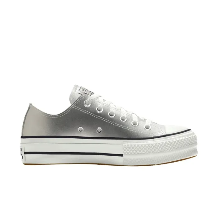 Converse Platforms Custom Chuck Taylor All Star Lift Platform Leather By You Silver 8211 MenWomen Converse Platforms Custom Chuck Taylor All Star Lift Platform Leather By You Silver 8211 MenWomen