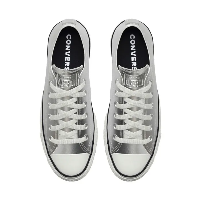 Converse Platforms Custom Chuck Taylor All Star Lift Platform Leather By You Silver 8211 MenWomen