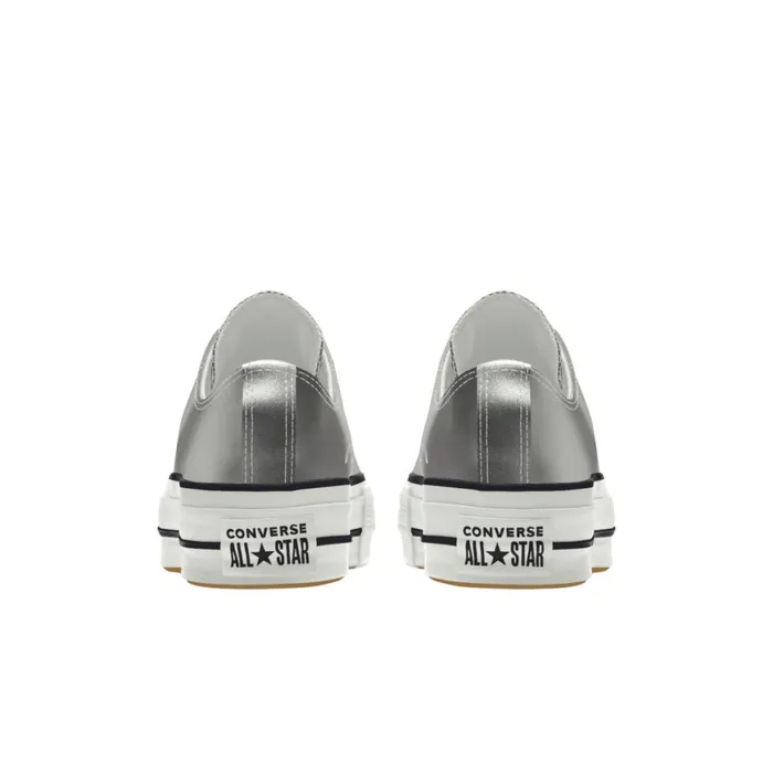 Converse Platforms Custom Chuck Taylor All Star Lift Platform Leather By You Silver 8211 MenWomen