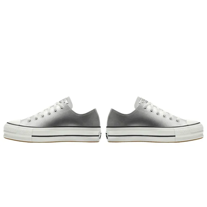 Converse Platforms Custom Chuck Taylor All Star Lift Platform Leather By You Silver 8211 MenWomen