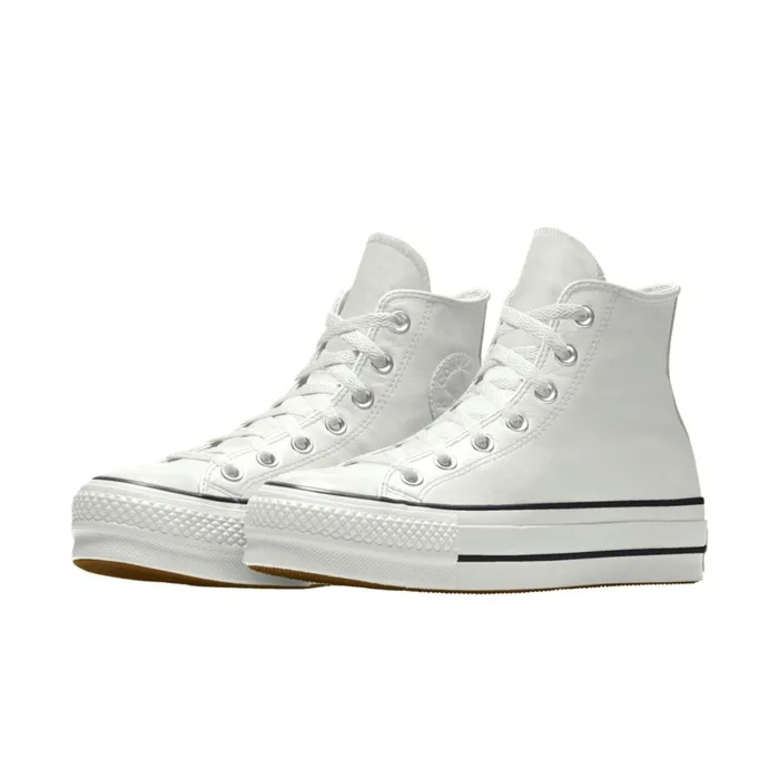 Converse Platforms Custom Chuck Taylor All Star Lift Platform Leather By You White 8211 MenWomen