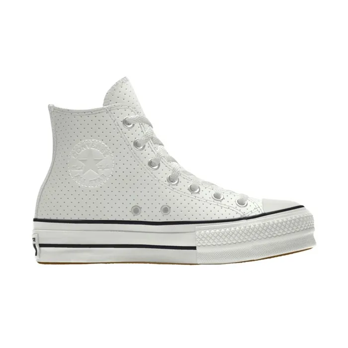 Converse Platforms Custom Chuck Taylor All Star Lift Platform Leather By You White Perforated 8211 MenWomen