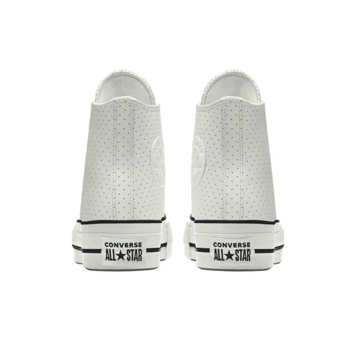 Converse Platforms Custom Chuck Taylor All Star Lift Platform Leather By You White Perforated 8211 MenWomen
