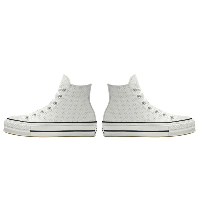 Converse Platforms Custom Chuck Taylor All Star Lift Platform Leather By You White Perforated 8211 MenWomen