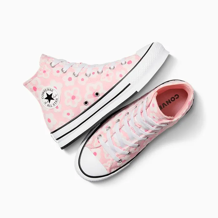 Converse Prints Chuck Taylor All Star Lift Platform Flower Embroidery Donut Glazeoops Pinkwhite 8211 Kids