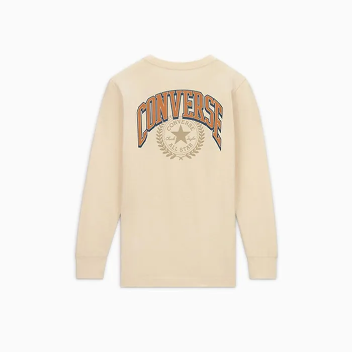 Converse Tops and TShirts Sport Stack Long Sleeve TShirt Converse Natural Ivory 8211 Kids