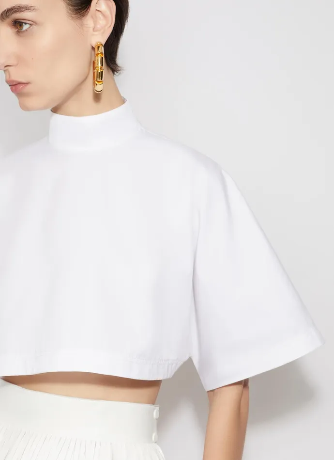 COTTON POPLIN HIGHNECK TOP Women Alaa Tops and Shirts