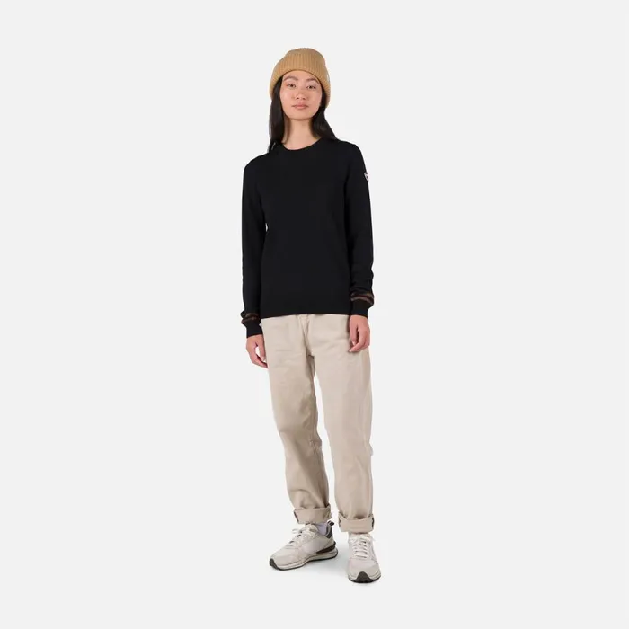 Damen Sweatshirts Und Pullover Rossignol Damenpullover Mit Rundhalsausschnitt Black200