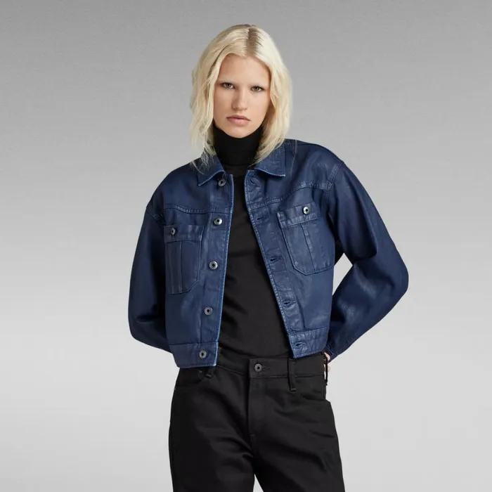 Denim Jackets Women GStar RAW Cropped Utility Jacket Luna Blue Cobler