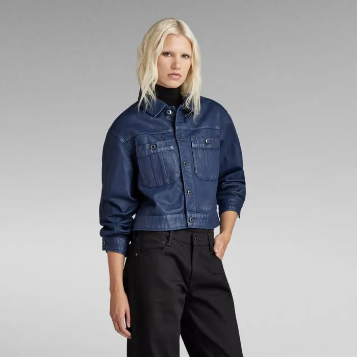 Denim Jackets Women GStar RAW Cropped Utility Jacket Luna Blue Cobler