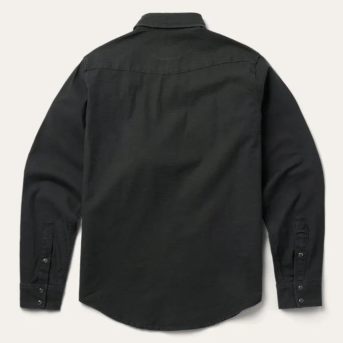 Denim Shirts Men Stetson Charcoal Corded Denim Shirt Grey