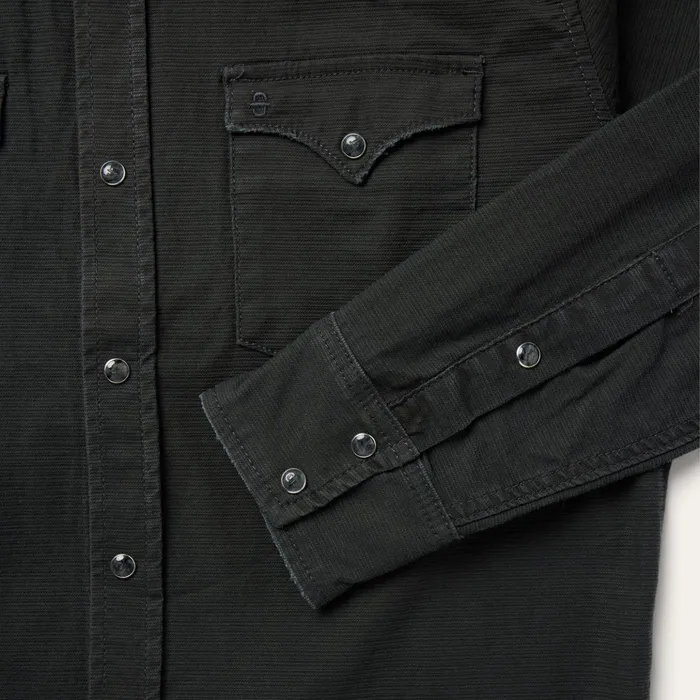 Denim Shirts Men Stetson Charcoal Corded Denim Shirt Grey