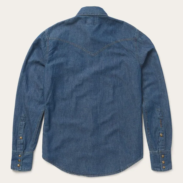 Denim Shirts Men Stetson Modern Denim Western Shirt Blue