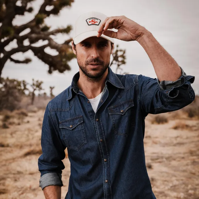 Denim Shirts Men Stetson Modern Denim Western Shirt Blue