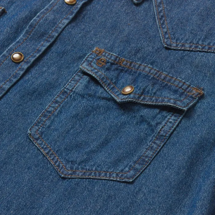Denim Shirts Men Stetson Modern Denim Western Shirt Blue