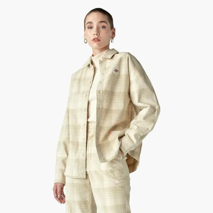 Dickies Button Up Womens Alma Corduroy Shirt Light Corduroy Plaid Light Corduroy Plaid cgb 8211 Women