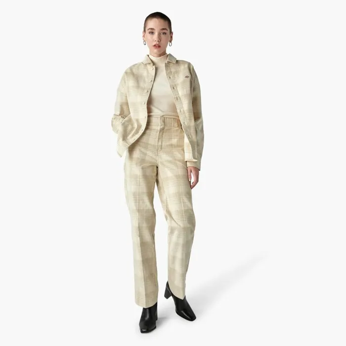 Dickies Button Up Womens Alma Corduroy Shirt Light Corduroy Plaid Light Corduroy Plaid cgb 8211 Women