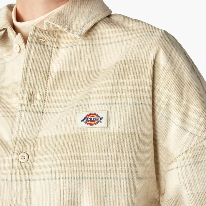 Dickies Button Up Womens Alma Corduroy Shirt Light Corduroy Plaid Light Corduroy Plaid cgb 8211 Women