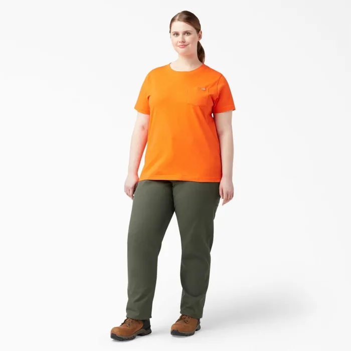 Dickies Carpenter Women039s Plus FLEX Relaxed Straight Fit Duck Carpenter Pants Rinsed Moss Green Rinsed Moss Green rms 8211 Women