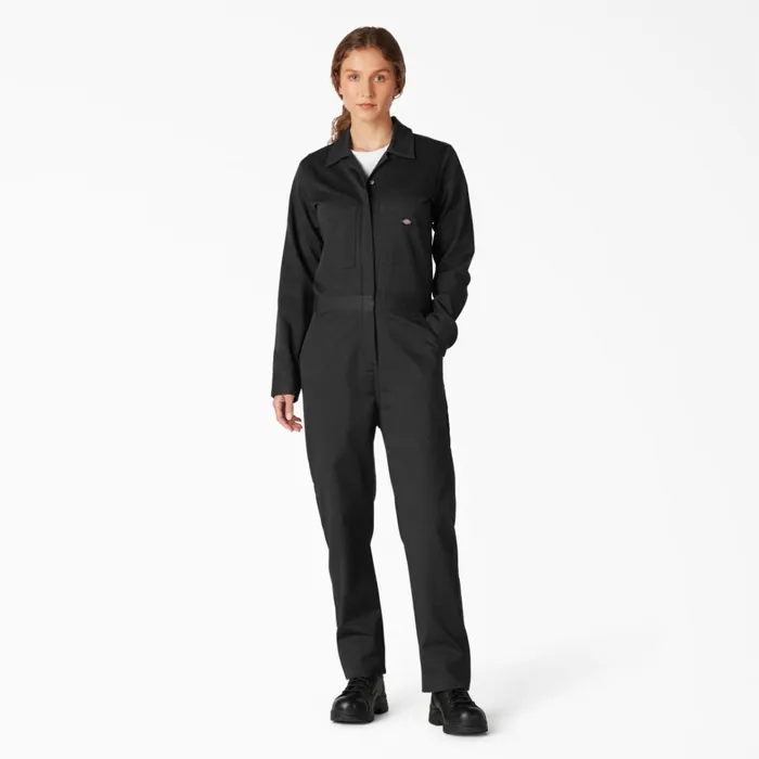Dickies Coveralls Women039s Long Sleeve Coveralls Black Black bk 8211 Women