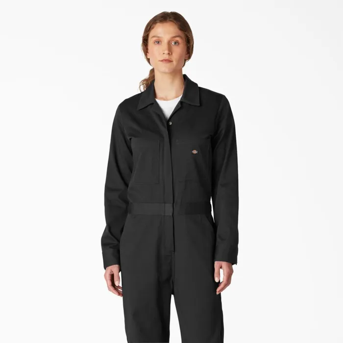 Dickies Coveralls Women039s Long Sleeve Coveralls Black Black bk 8211 Women