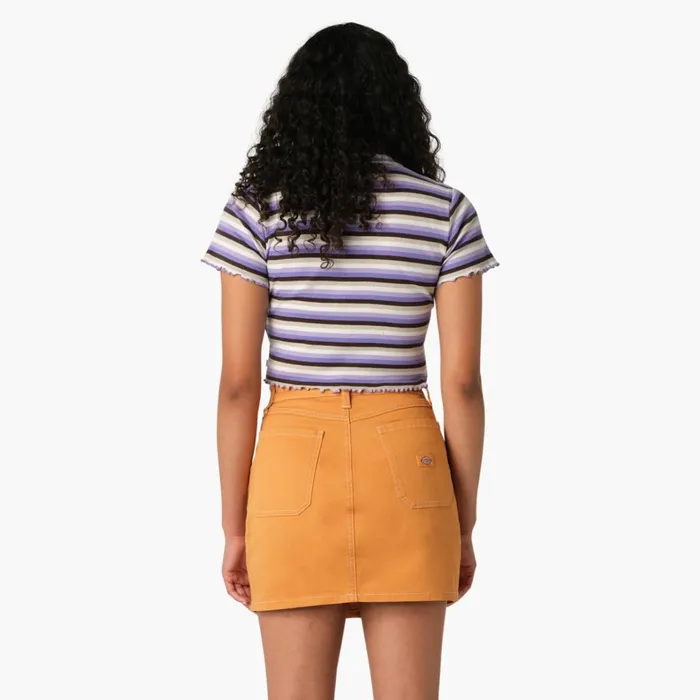 Dickies Cropped Tops Women039s Striped Cropped Baby TShirt Purple Rose Explorer Stripe Purple Rose Explorer Stripe pxs 8211 Women