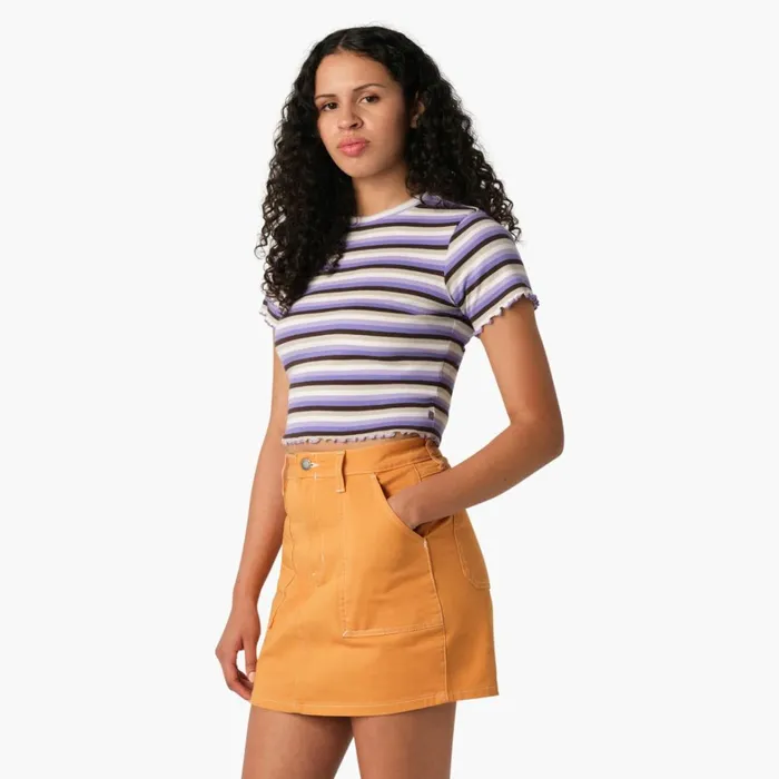 Dickies Cropped Tops Women039s Striped Cropped Baby TShirt Purple Rose Explorer Stripe Purple Rose Explorer Stripe pxs 8211 Women