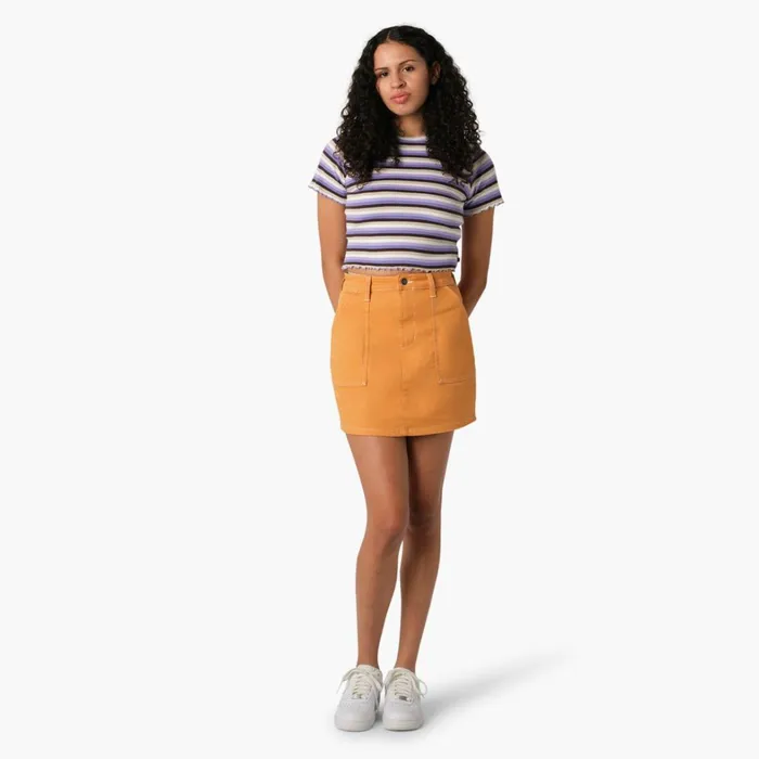Dickies Cropped Tops Women039s Striped Cropped Baby TShirt Purple Rose Explorer Stripe Purple Rose Explorer Stripe pxs 8211 Women