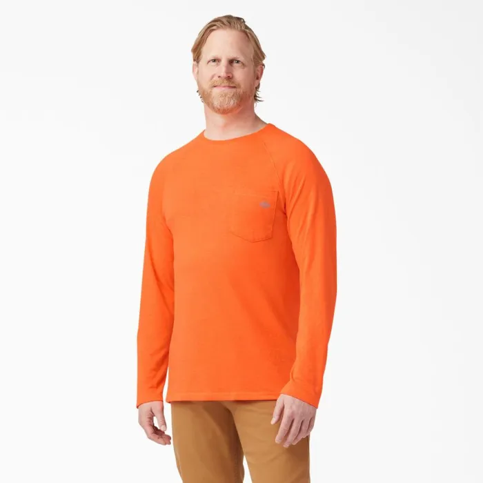 Dickies Hi Vis Cooling Long Sleeve Pocket TShirt Bright Orange Bright Orange bod 8211 Men Dickies Hi Vis Cooling Long Sleeve Pocket TShirt Bright Orange Bright Orange bod 8211 Men