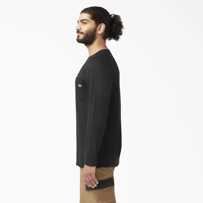 Dickies Long Sleeve Work Shirts Cooling Long Sleeve Pocket TShirt Black Black bk 8211 Men