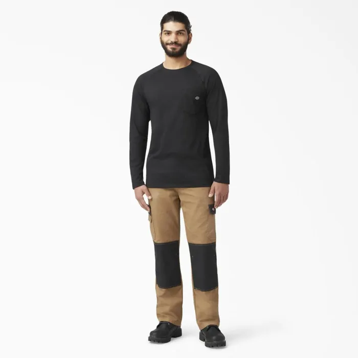 Dickies Long Sleeve Work Shirts Cooling Long Sleeve Pocket TShirt Black Black bk 8211 Men