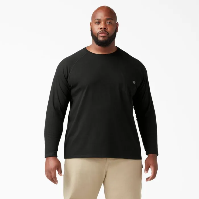 Dickies Long Sleeve Work Shirts Cooling Long Sleeve Pocket TShirt Black Black bk 8211 Men
