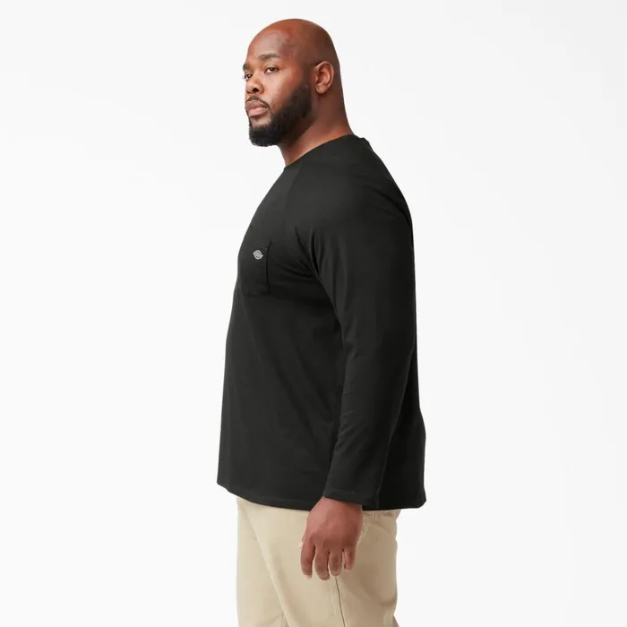 Dickies Long Sleeve Work Shirts Cooling Long Sleeve Pocket TShirt Black Black bk 8211 Men