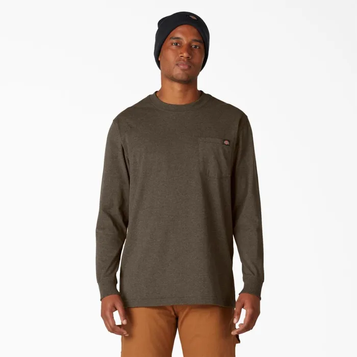 Dickies Long Sleeve Work Shirts Heavyweight Heathered Long Sleeve Pocket TShirt Chocolate Heather Chocolate Heather cth 8211 Men Dickies Long Sleeve Work Shirts Heavyweight Heathered Long Sleeve Pocket TShirt Chocolate Heather Chocolate Heather cth 8211 Men