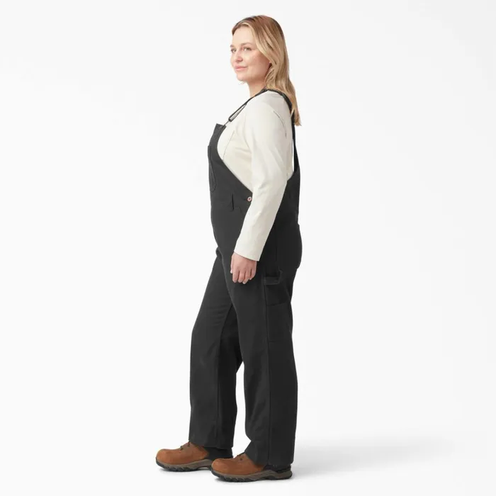 Dickies Overalls Women039s Plus Relaxed Fit Bib Overalls Rinsed Black Rinsed Black rbk 8211 Women