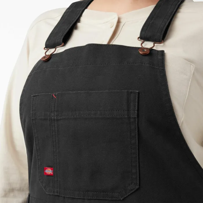Dickies Overalls Women039s Plus Relaxed Fit Bib Overalls Rinsed Black Rinsed Black rbk 8211 Women