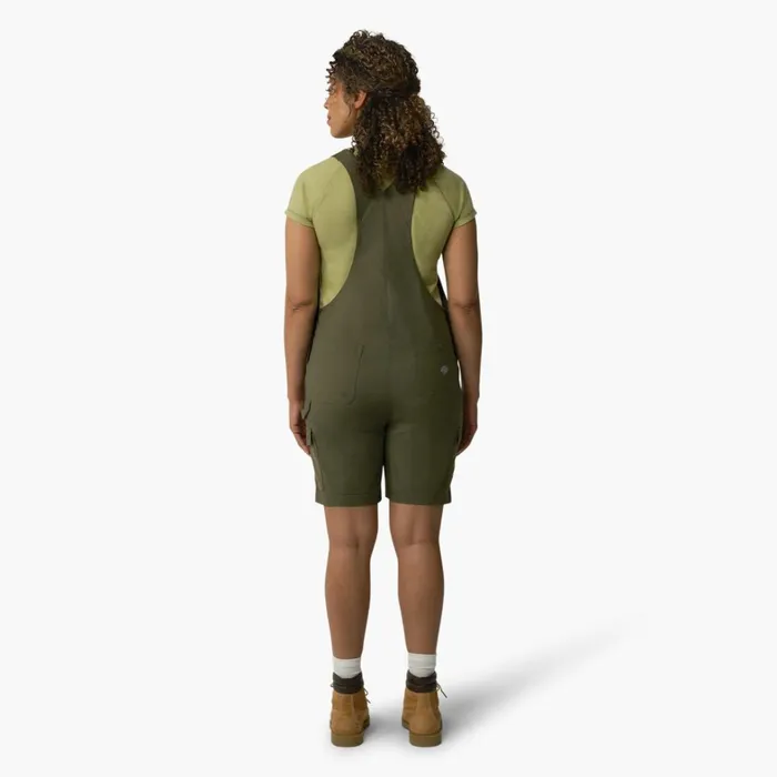 Dickies Shortalls Women039s Cooling Ripstop Bib Shortalls Rinsed Military Green Rinsed Military Green rml 8211 Women