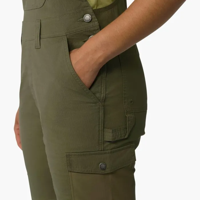 Dickies Shortalls Women039s Cooling Ripstop Bib Shortalls Rinsed Military Green Rinsed Military Green rml 8211 Women