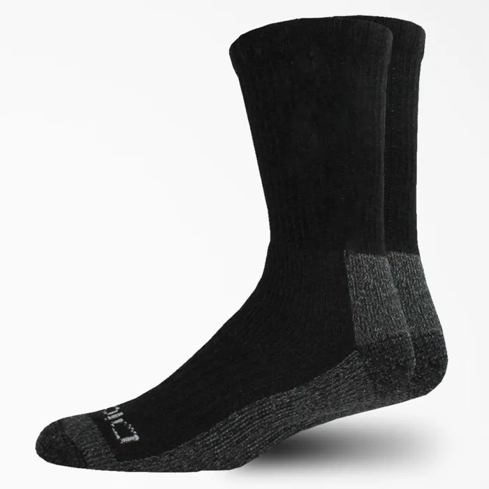 Dickies Socks Steel Toe Crew Socks Size 612 2Pack Black Black bk 8211 Men
