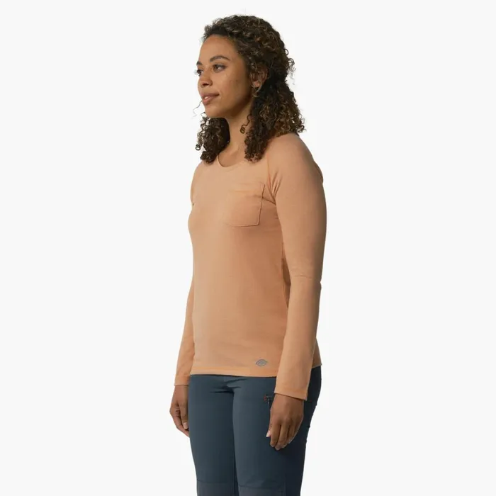 Dickies TShirts Women039s Cooling Long Sleeve Pocket TShirt Cork Single Dye Heather Cork Single Dye Heather c2k 8211 Women