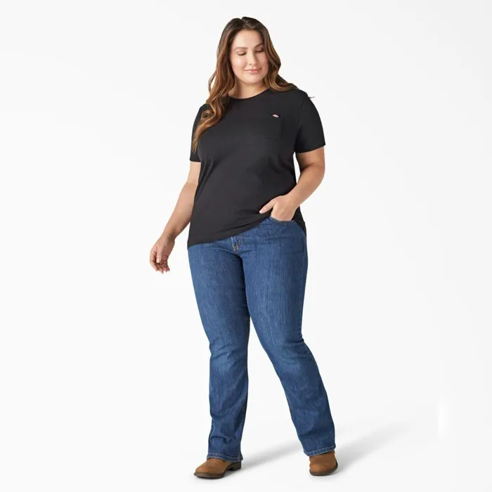 Dickies TShirts Women039s Plus Heavyweight Short Sleeve Pocket TShirt Black Black bk 8211 Women Dickies TShirts Women039s Plus Heavyweight Short Sleeve Pocket TShirt Black Black bk 8211 Women