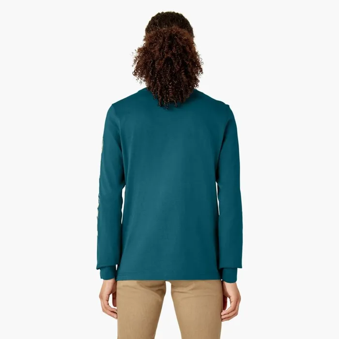 Dickies TShirts Womens Long Sleeve Heavyweight Graphic TShirt Deep Lagoon Deep Lagoon dgn 8211 Women Dickies TShirts Womens Long Sleeve Heavyweight Graphic TShirt Deep Lagoon Deep Lagoon dgn 8211 Women