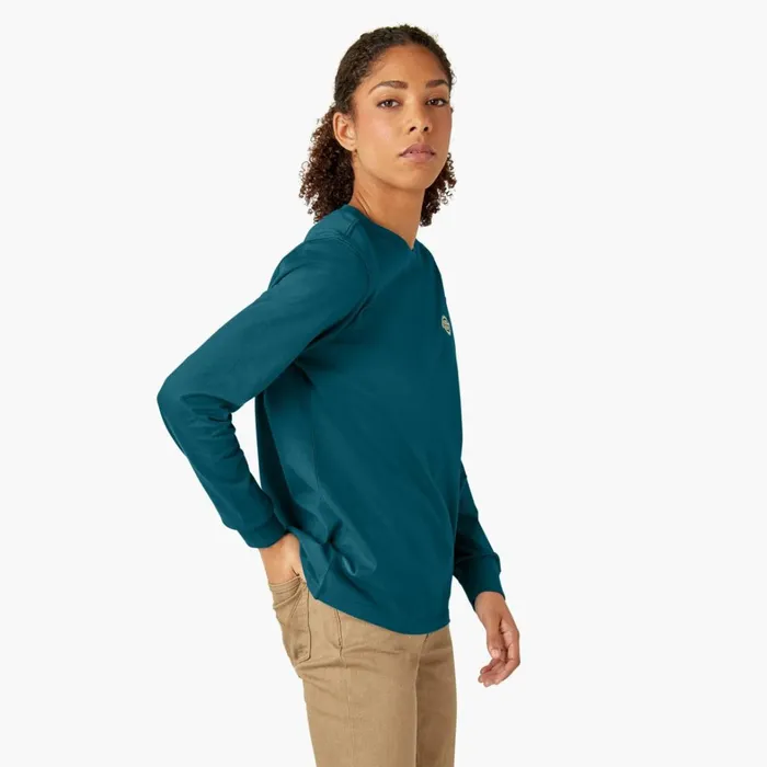Dickies TShirts Womens Long Sleeve Heavyweight Graphic TShirt Deep Lagoon Deep Lagoon dgn 8211 Women Dickies TShirts Womens Long Sleeve Heavyweight Graphic TShirt Deep Lagoon Deep Lagoon dgn 8211 Women