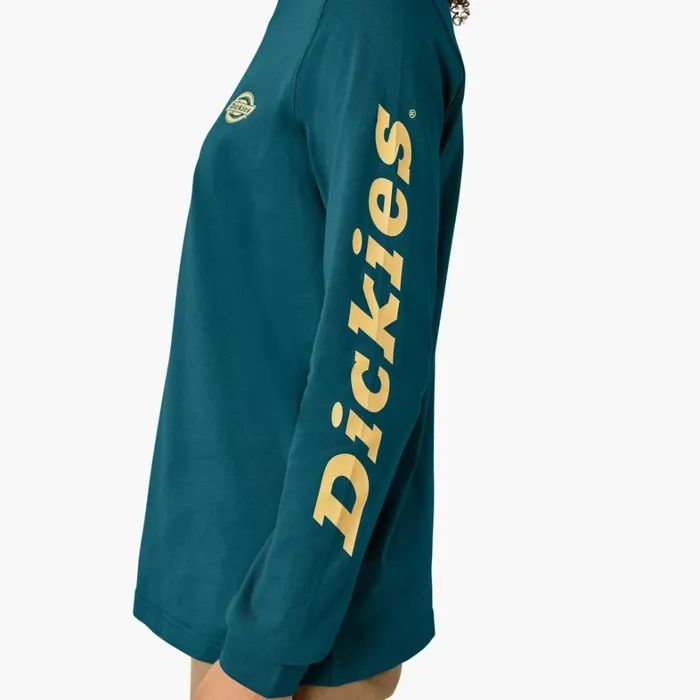 Dickies TShirts Womens Long Sleeve Heavyweight Graphic TShirt Deep Lagoon Deep Lagoon dgn 8211 Women Dickies TShirts Womens Long Sleeve Heavyweight Graphic TShirt Deep Lagoon Deep Lagoon dgn 8211 Women
