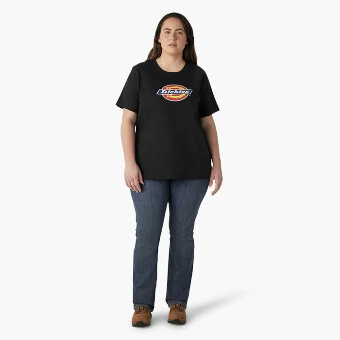 Dickies Tops Women039s Plus Heavyweight Logo TShirt Black Black kbk 8211 Women Dickies Tops Women039s Plus Heavyweight Logo TShirt Black Black kbk 8211 Women