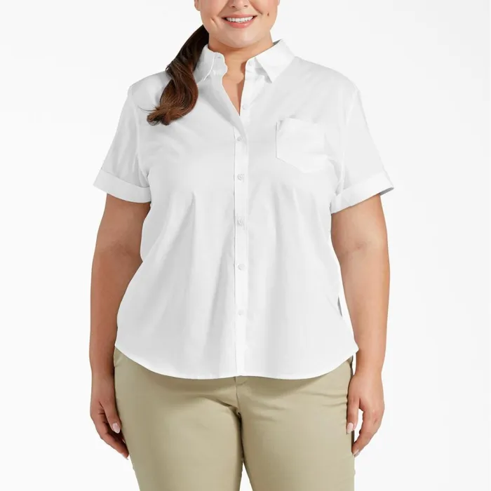 Dickies Tops Womens Plus ButtonUp Shirt White White wh 8211 Women